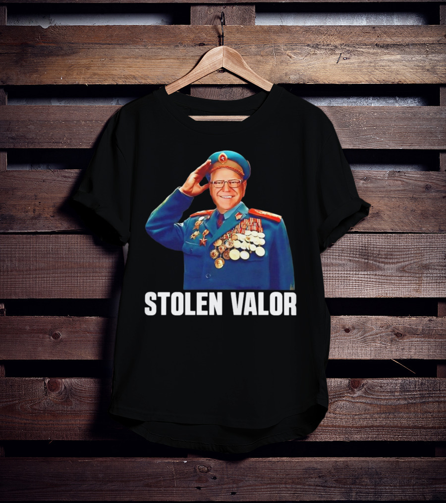 Tim Walz Stolen Valor Soviet Military Outfit Political Conservative T-Shirt