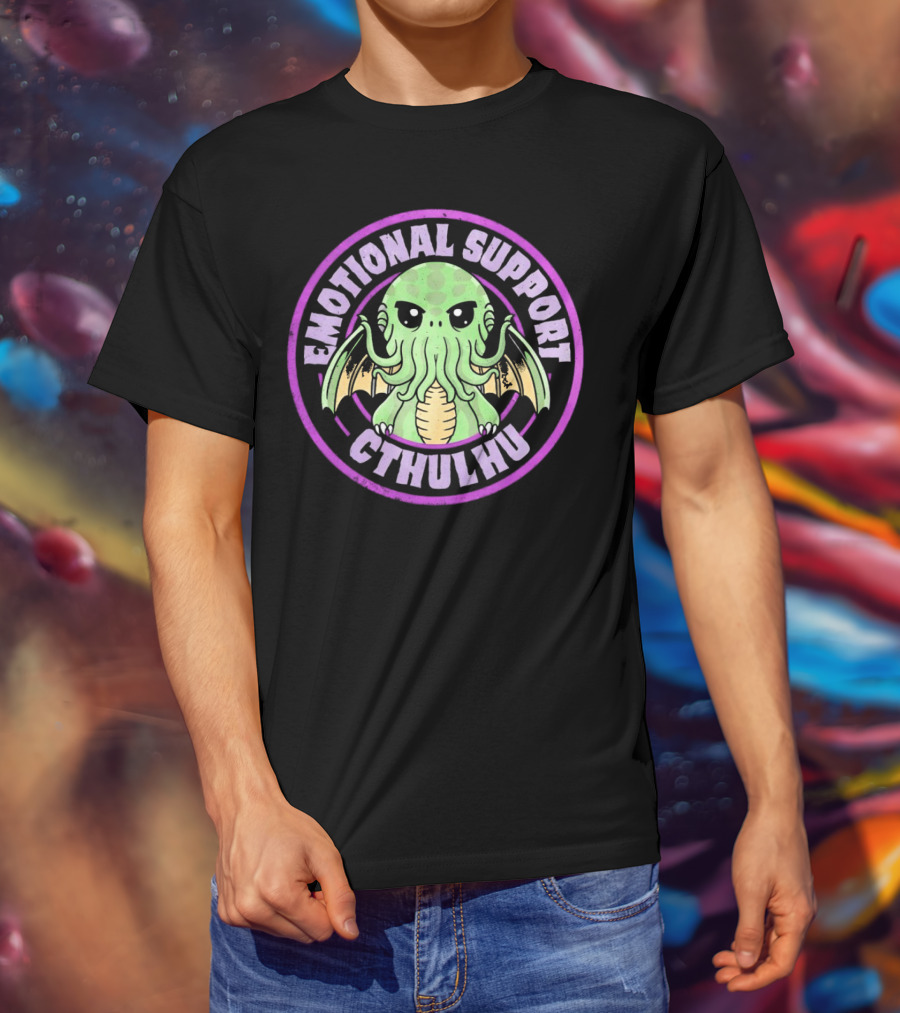 Emotional Support Cthulhu Cute Old One Mythos T-Shirt