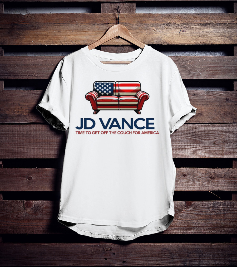 JD Vance Time To Get Off The Couch For America USA Flag Couch T-Shirt