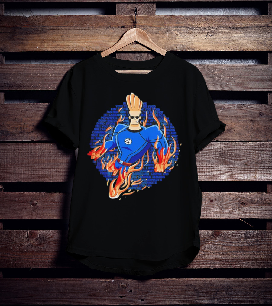 Johnny Bravo Meets Johnny Storm Flame On Momma T-Shirt