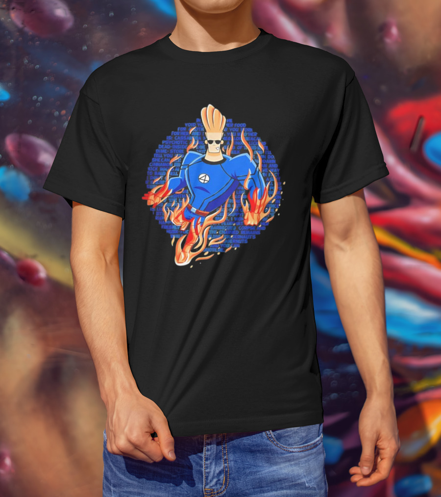 Johnny Bravo Meets Johnny Storm Flame On Momma T-Shirt
