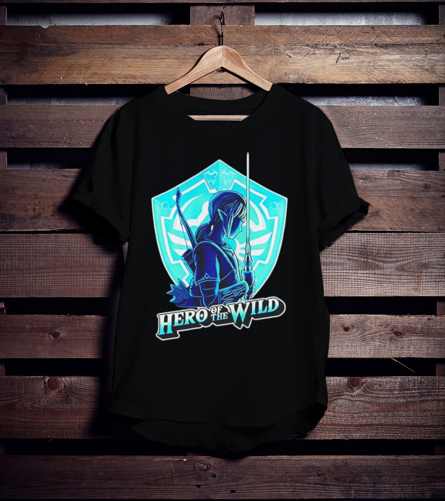Hero Of The Wild Legend Of Zelda Link Blue Sword And Shield T-Shirt