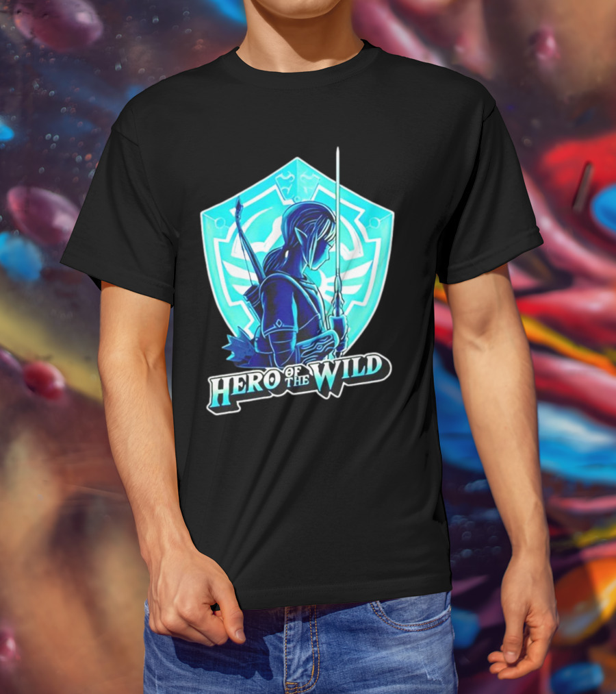 Hero Of The Wild Legend Of Zelda Link Blue Sword And Shield T-Shirt