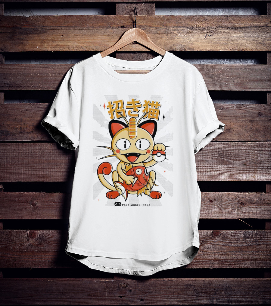 Meowth Poke Maneki Neko 招き猫 T-Shirt