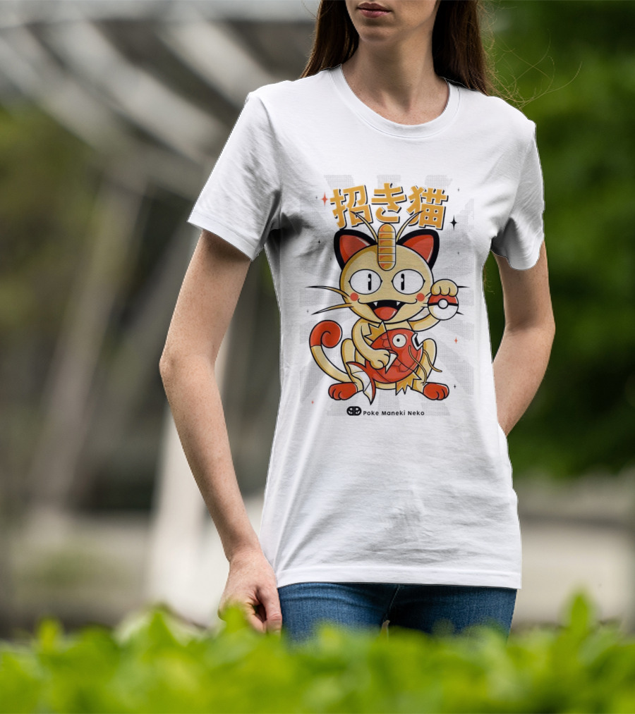 Meowth Poke Maneki Neko 招き猫 T-Shirt