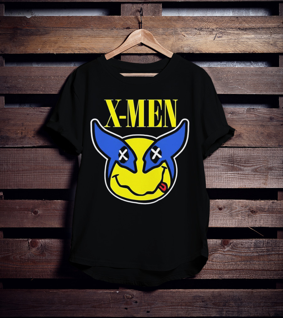 X-Men Wolverine Nirvana Smiley Face Crossover T-Shirt