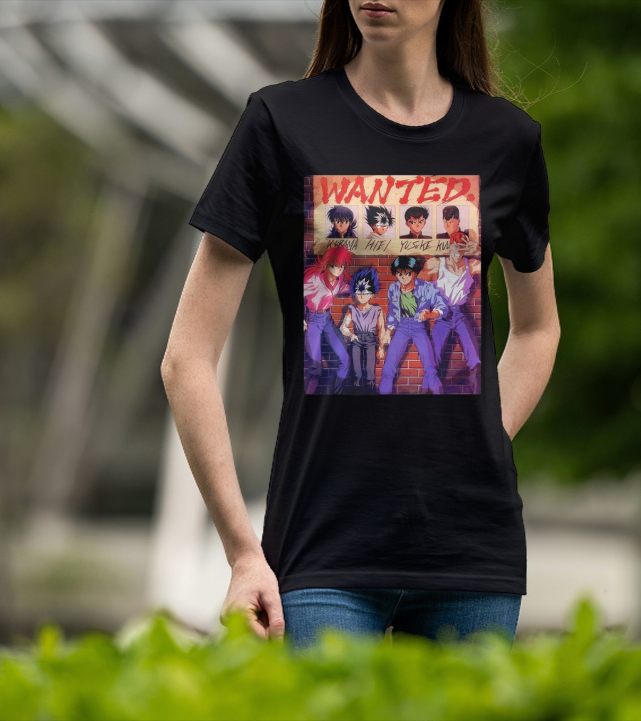 Yu Yu Hakusho 1992 Wanted Kurama Hiei Yusuke Kuwabara T-Shirt