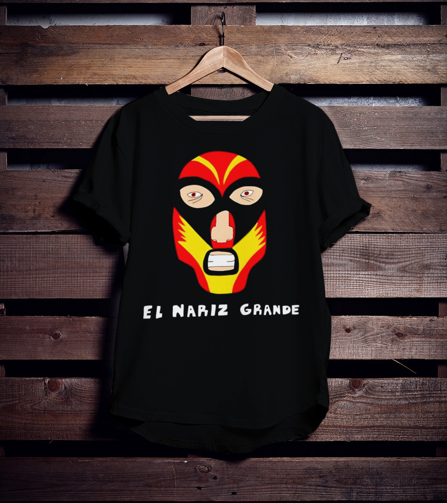 Ariel Helwani El Nariz Grande Mask Red Yellow Black T-Shirt
