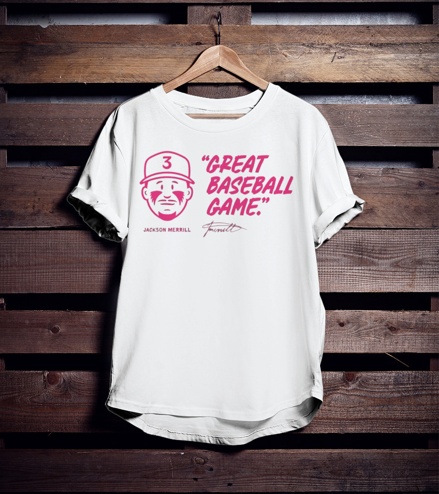Jackson Merrill San Diego Padres 3 Great Baseball Game Signature T-Shirt