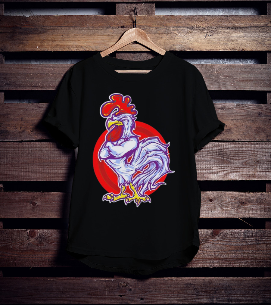 Cookei Chicken Muscle Rooster T-Shirt
