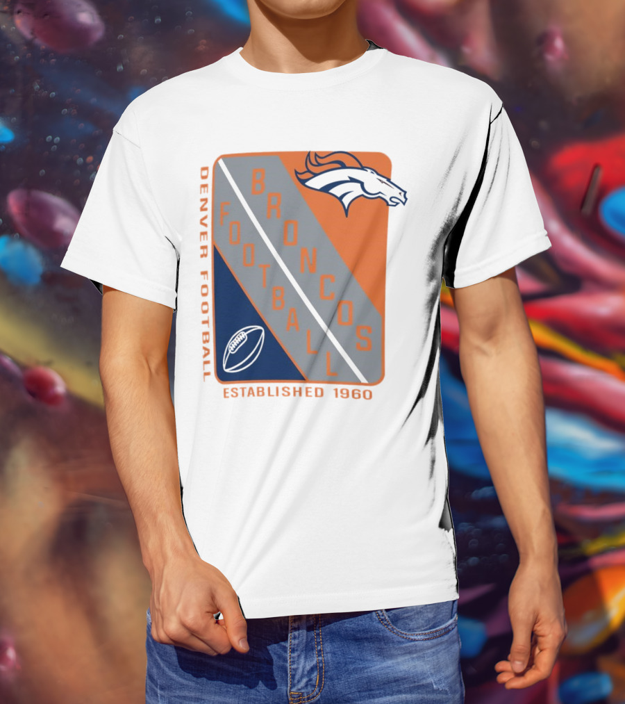 Denver Broncos Football Established 1960 Shield T-Shirt