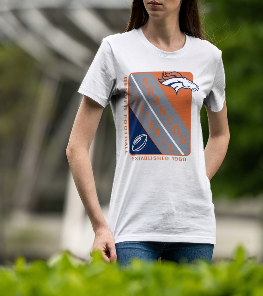 Denver Broncos Football Established 1960 Shield T-Shirt