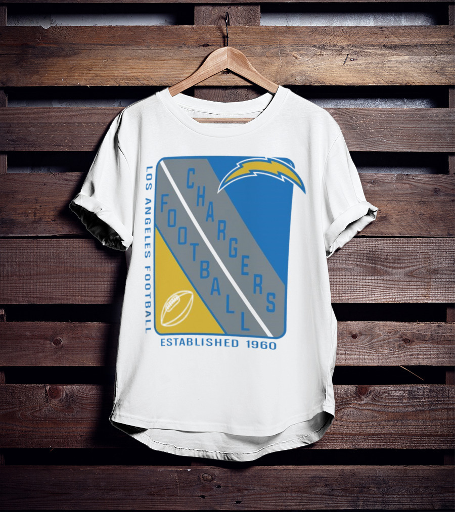 Los Angeles Chargers Football Shield Established 1960 T-Shirt