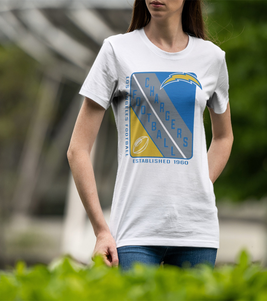 Los Angeles Chargers Football Shield Established 1960 T-Shirt