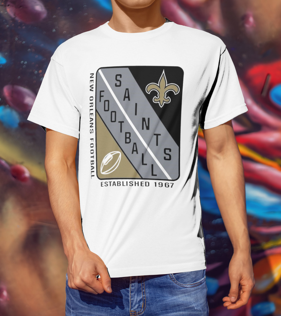 New Orleans Saints Football Shield Established 1967 Fleur-de-lis T-Shirt