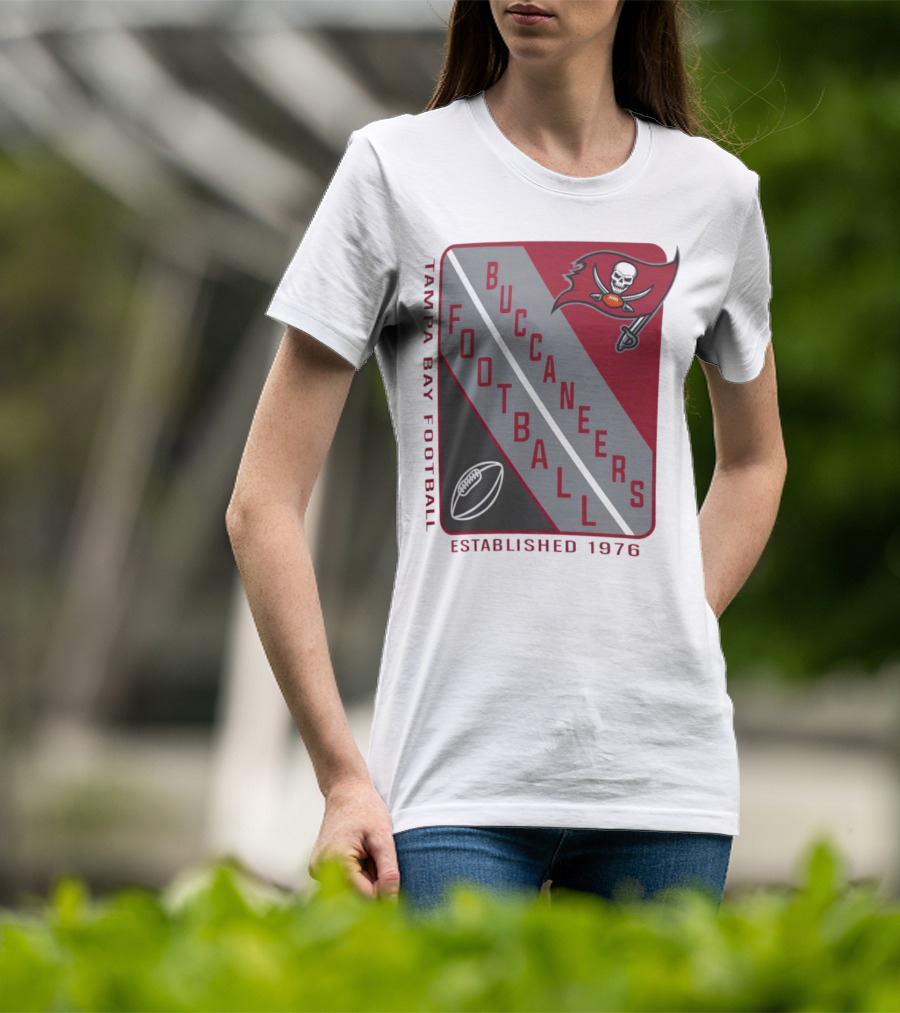 Tampa Bay Buccaneers Football Established 1976 Shield T-Shirt