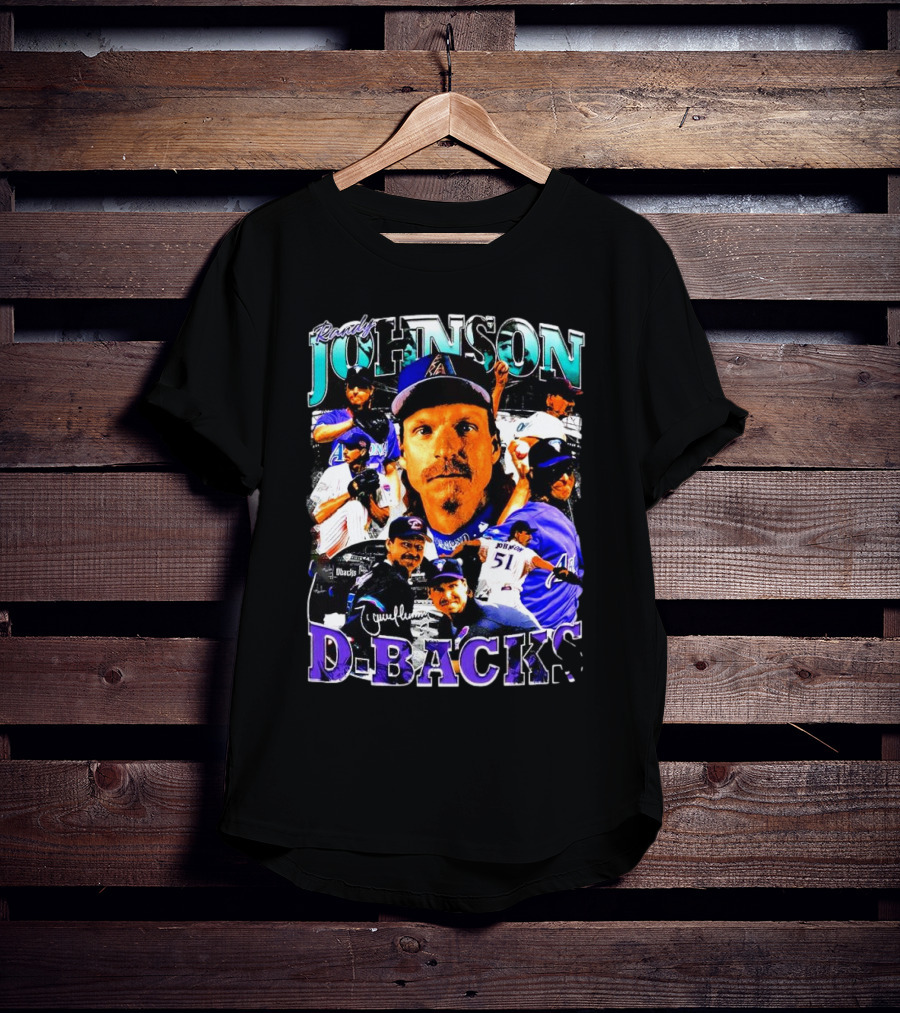 Randy Johnson Arizona Diamondbacks D-Backs Retro Signature T-Shirt