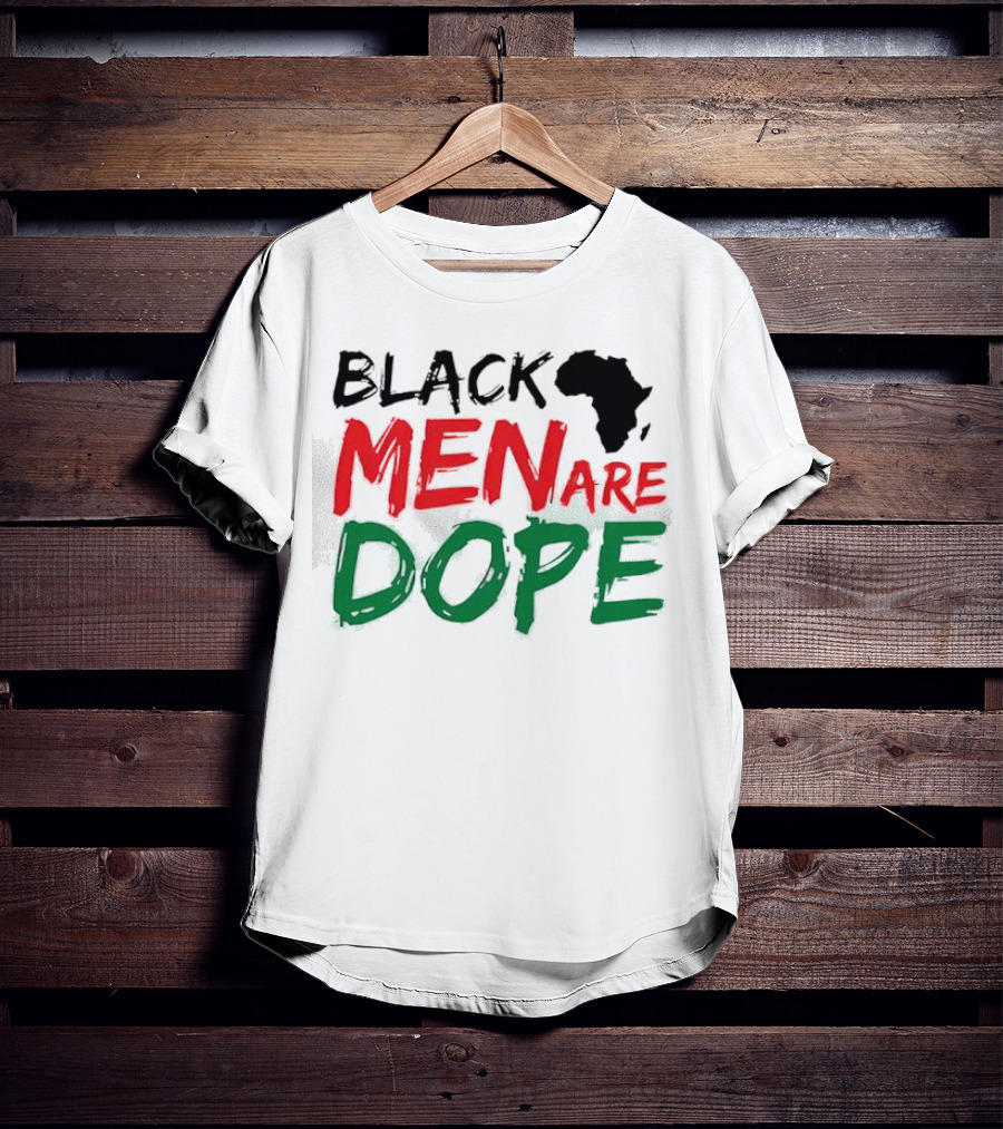 Black Men Are Dope Africa Silhouette Red Green T-Shirt