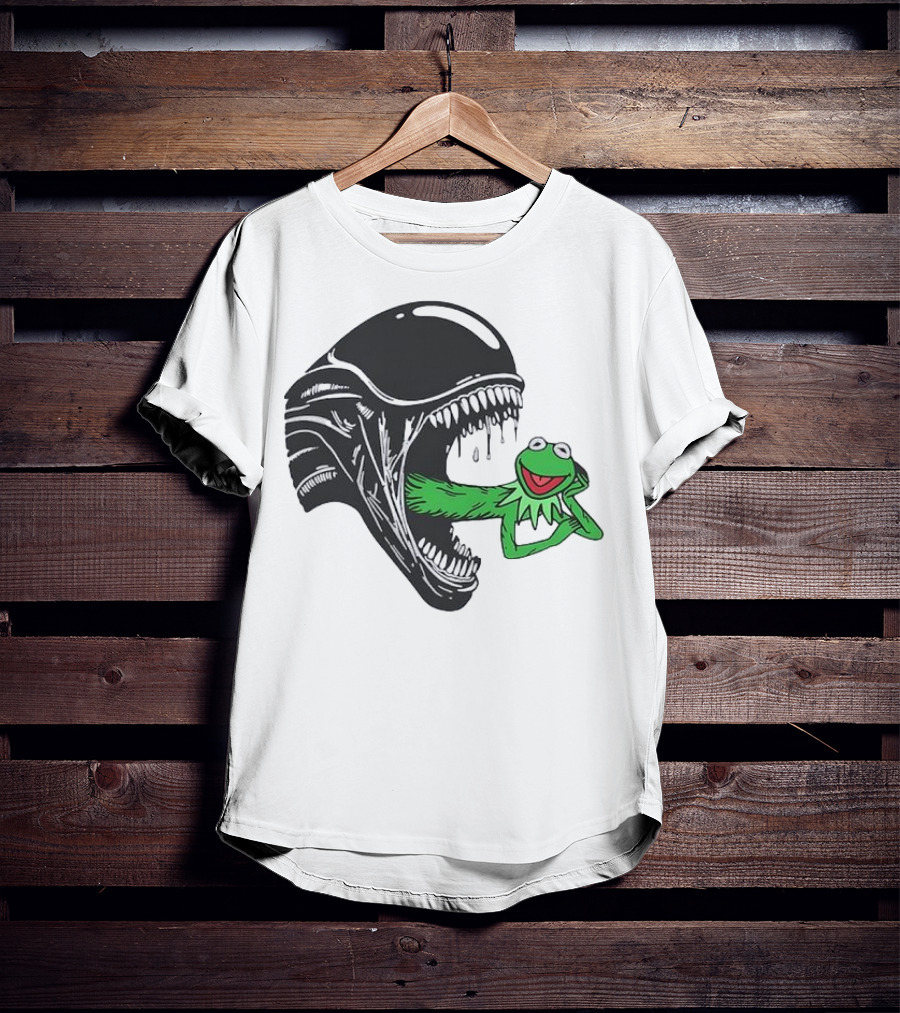 Alien Kermit Xenomorph Mashup Funny T-Shirt