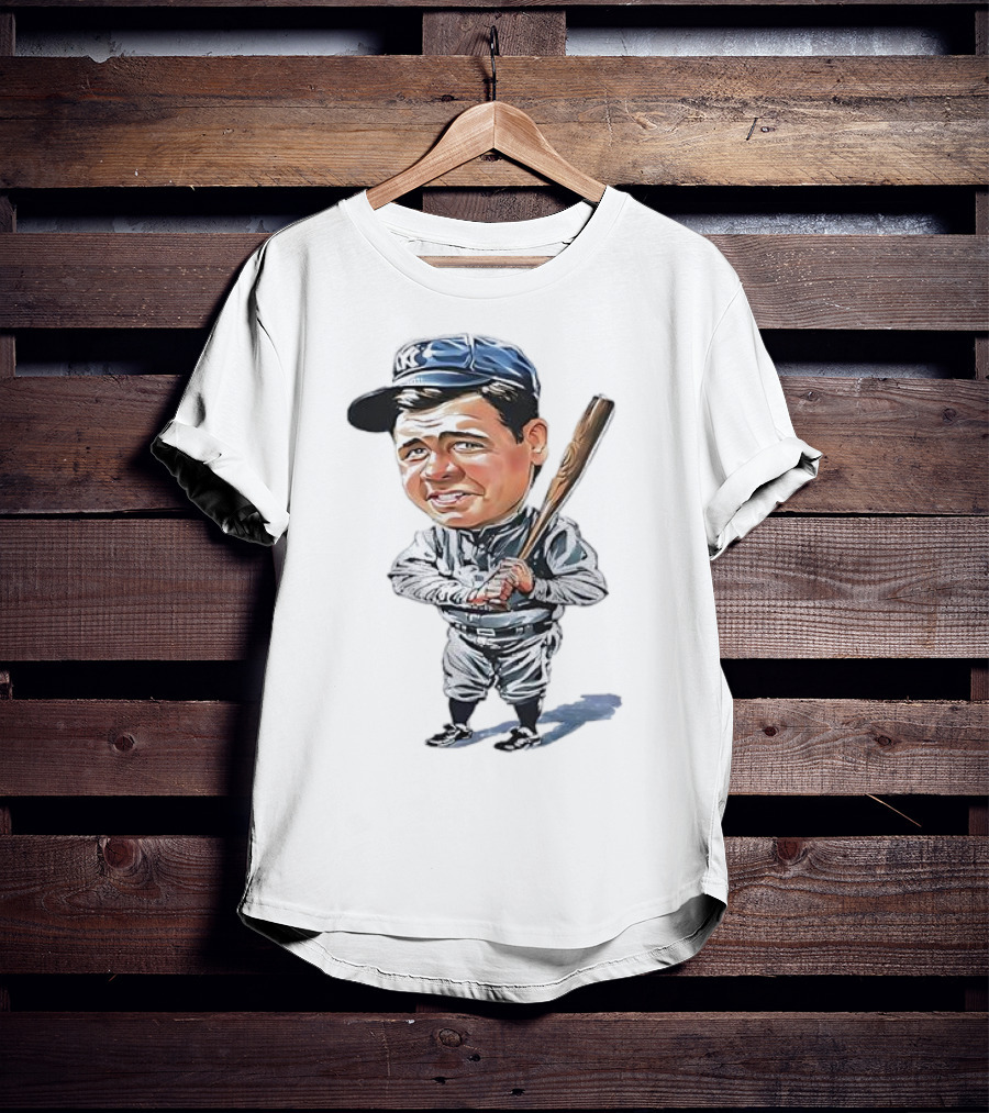 Babe Ruth NY Baseball Retro Caricature T-Shirt