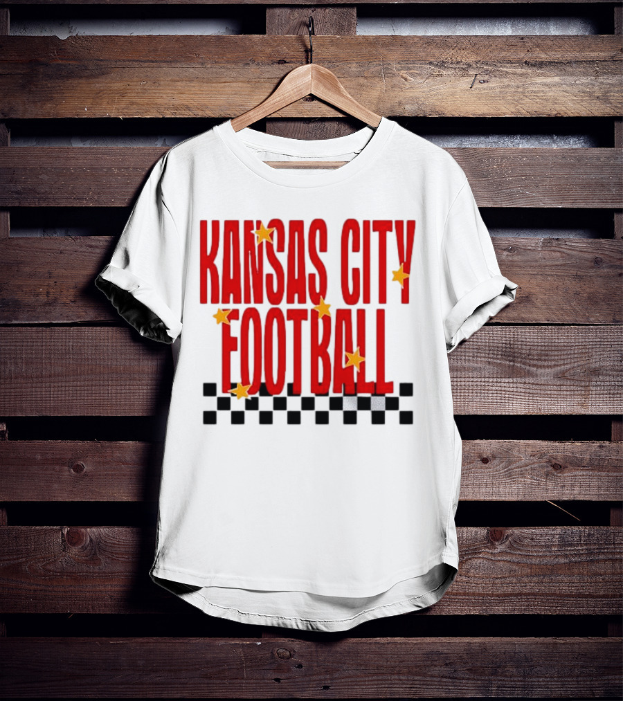 KANSAS CITY FOOTBALL Red Stars Checkerboard Deep Heather T-Shirt