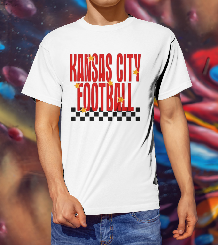 KANSAS CITY FOOTBALL Red Stars Checkerboard Deep Heather T-Shirt