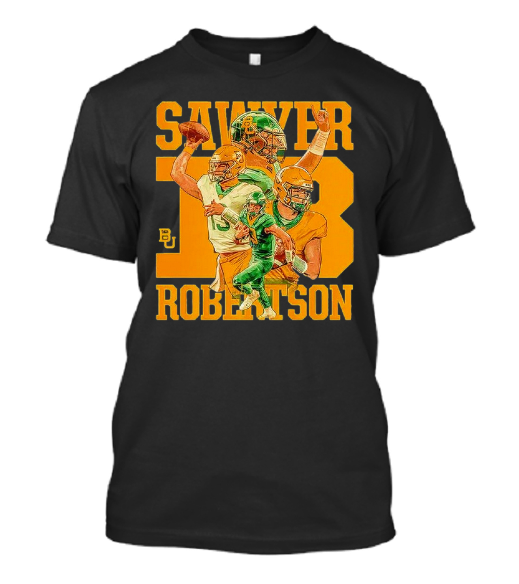 Baylor Bears Sawyer Robertson 13 Football Quarterback BU T-Shirt