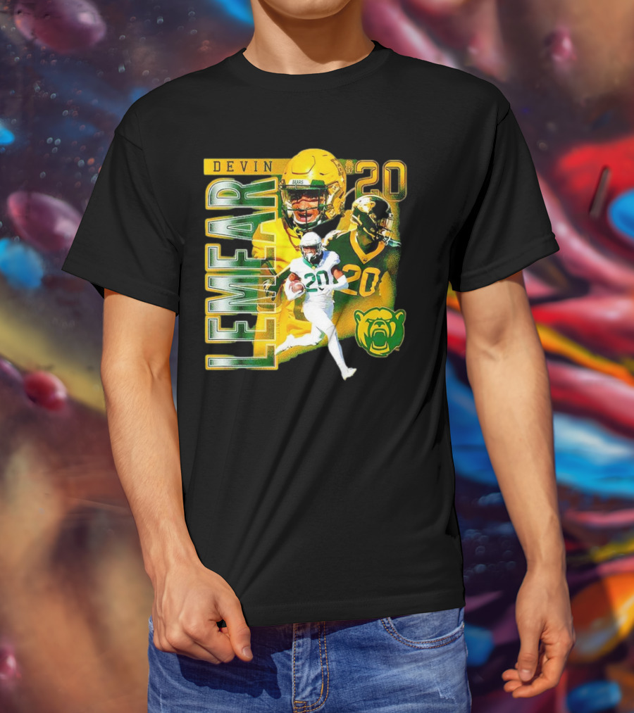 Devin Lemear 20 Baylor Bears Football Player Collage T-Shirt