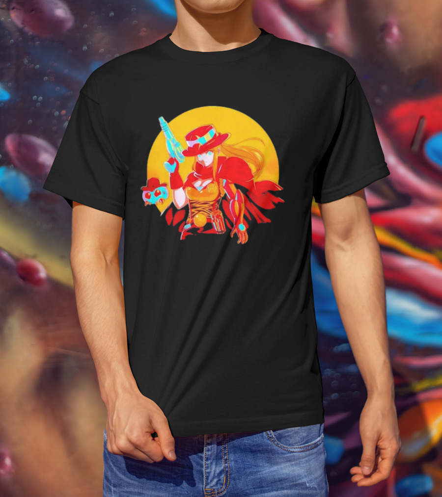 Samus Aran Metroid Marshal With Gun And Hat In Western T-Shirt