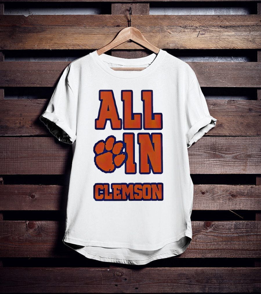 All In Clemson Tigers Football Paw T-Shirt