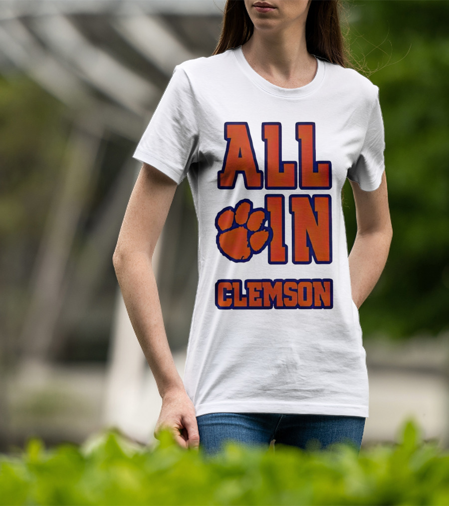 All In Clemson Tigers Football Paw T-Shirt