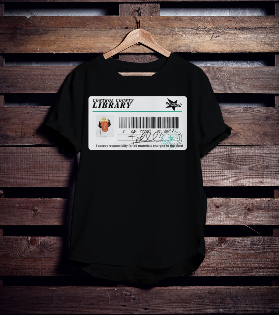 Control County Library Card Design With Signature And Photo T-Shirt
