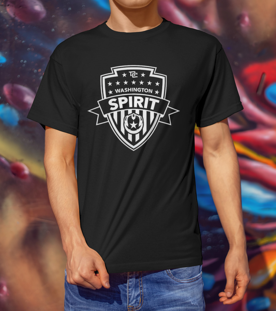 Washington Spirit Crest NWSL Logo With Stars And Soccer Ball T-Shirt