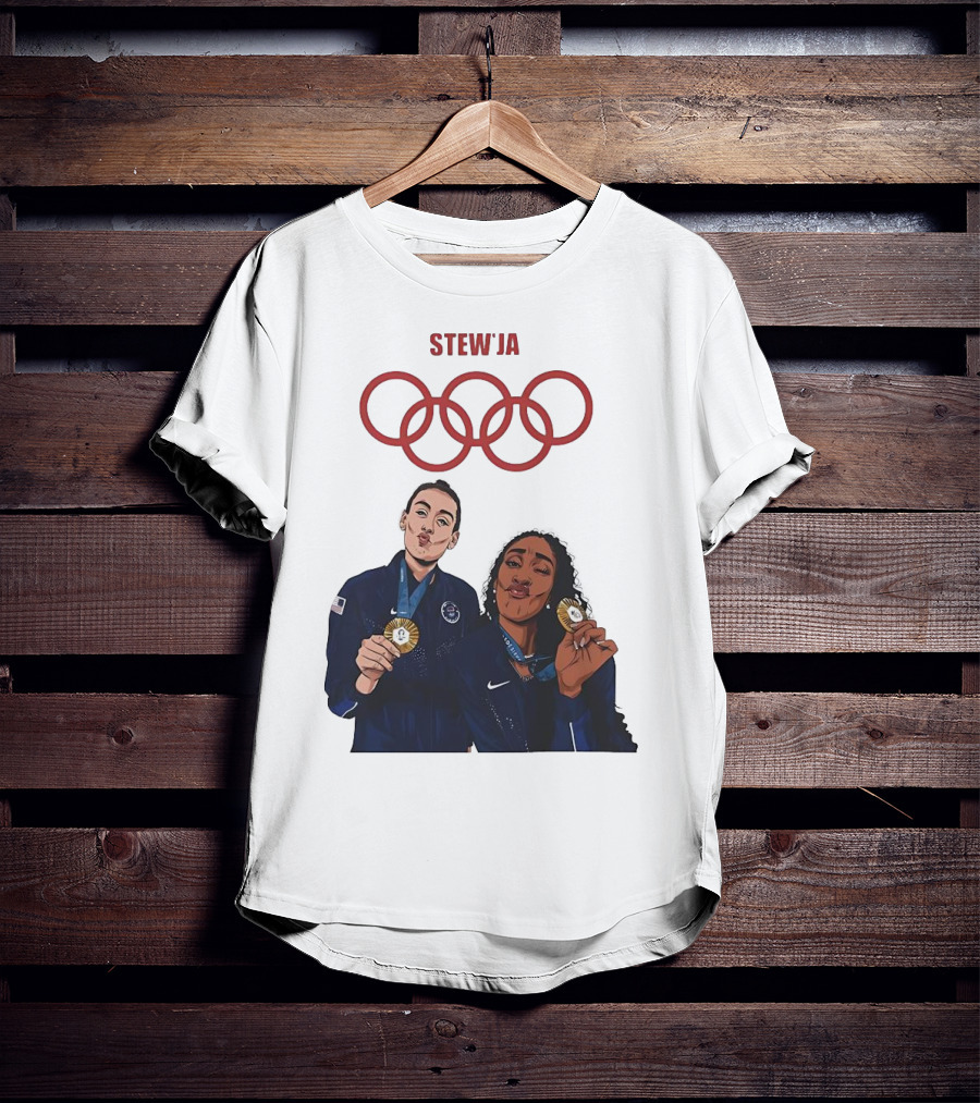 Stewja Olympic Rings A'Ja Wilson Breanna Stewart T-Shirt