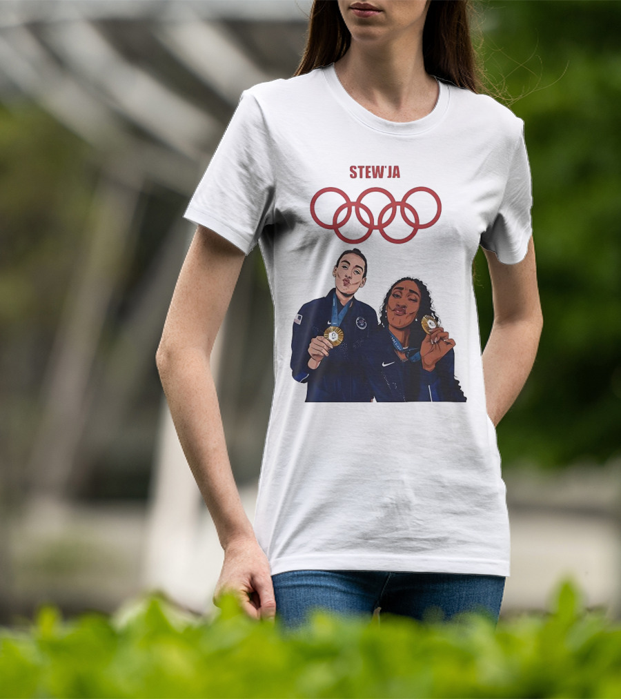Stewja Olympic Rings A'Ja Wilson Breanna Stewart T-Shirt