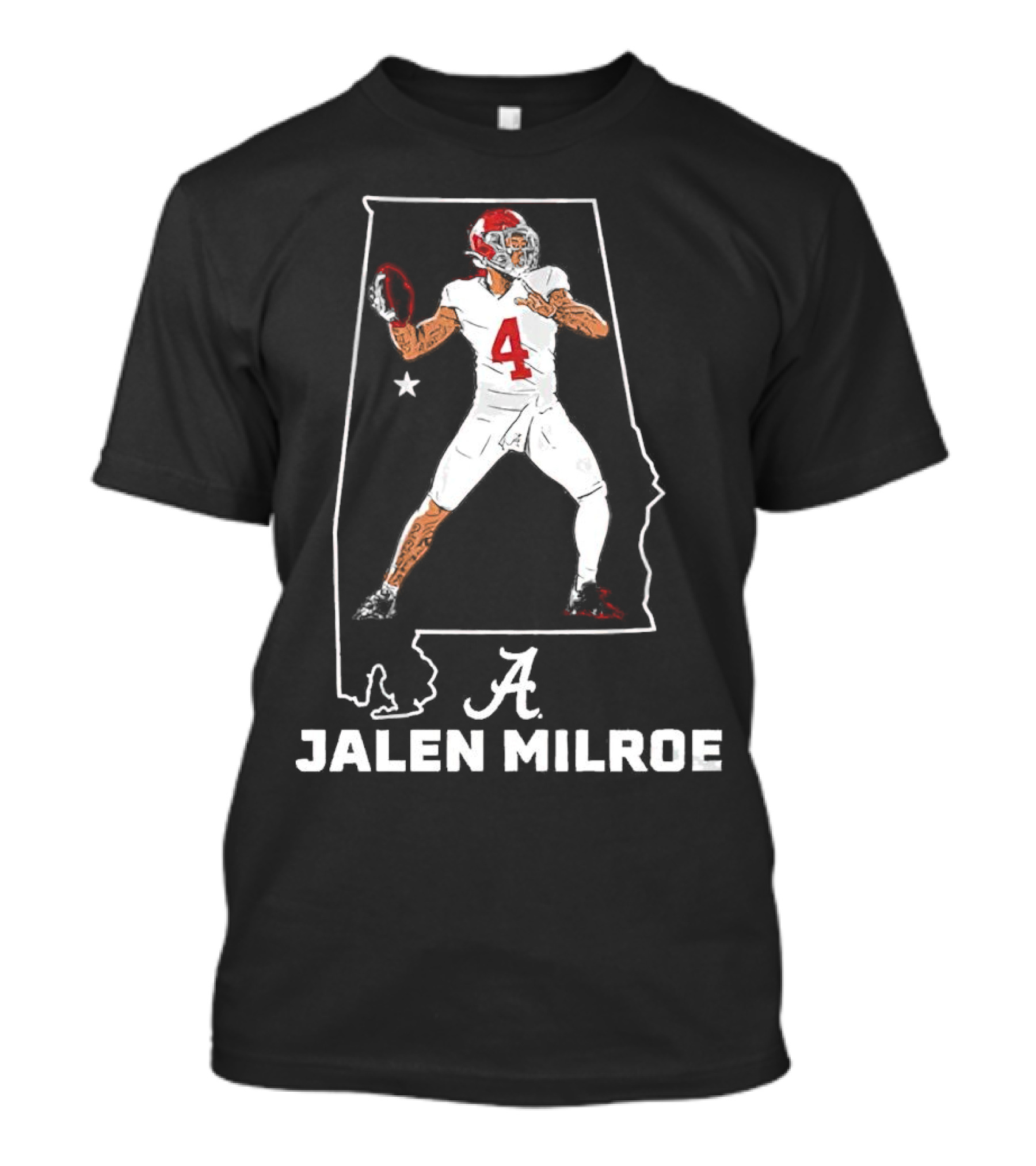 Alabama Crimson Tide Jalen Milroe Football Star T-Shirt