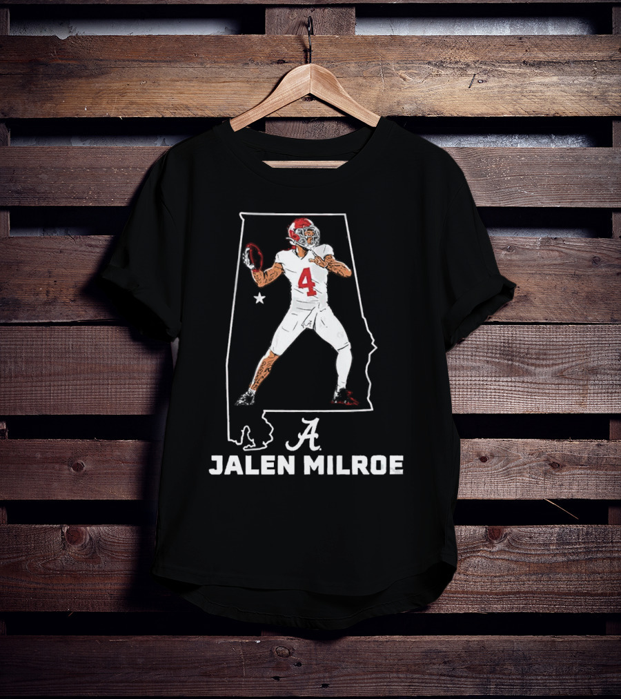 Alabama Crimson Tide Jalen Milroe Football Star T-Shirt