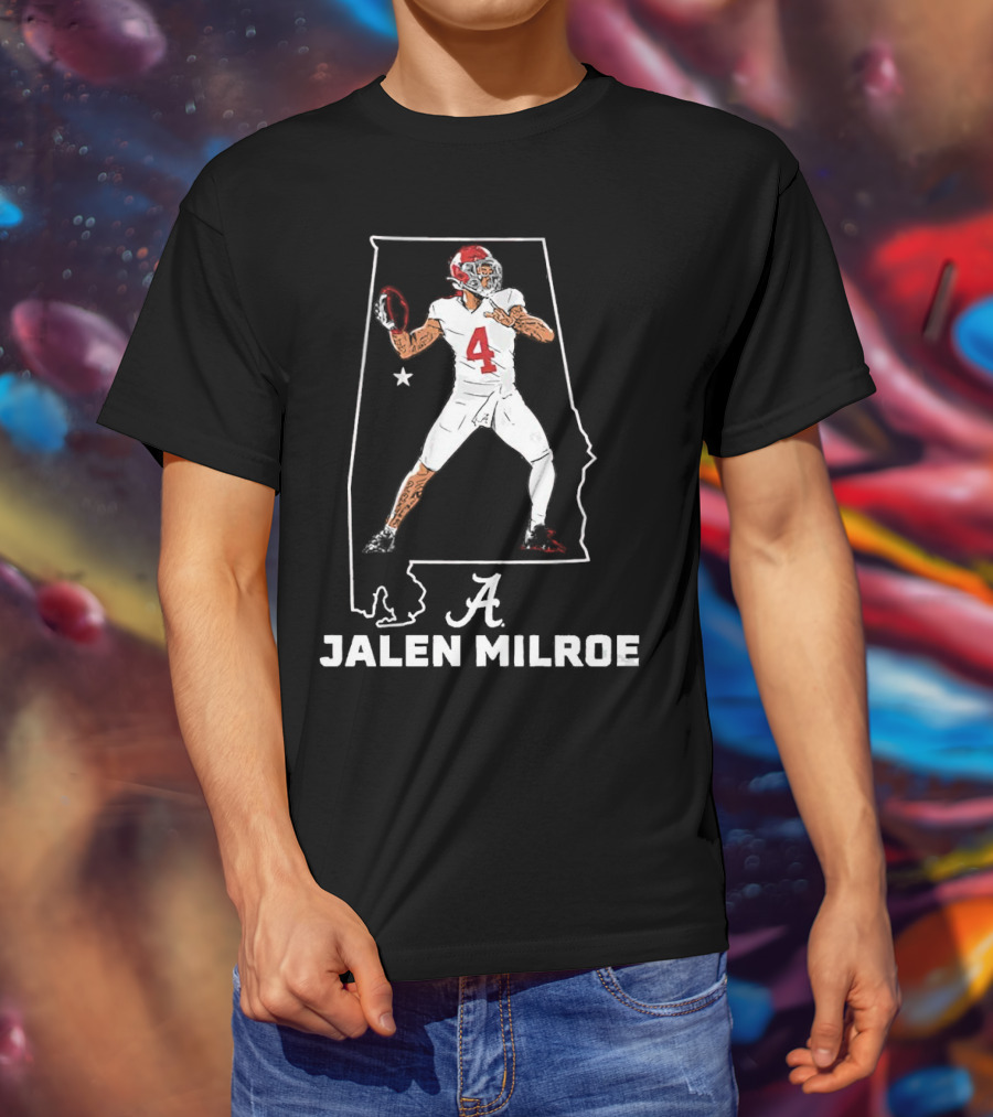 Alabama Crimson Tide Jalen Milroe Football Star T-Shirt