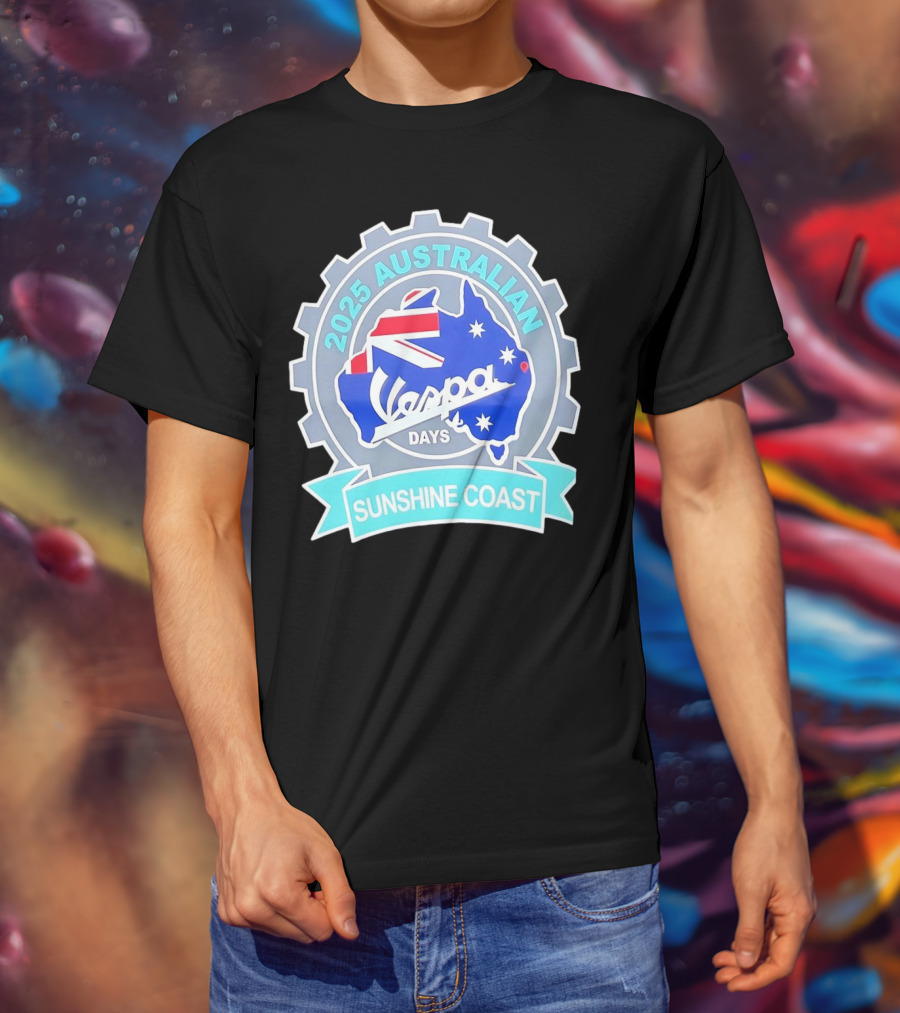 2025 Australian Sunshine Coast Vespa Days Australia Flag T-Shirt