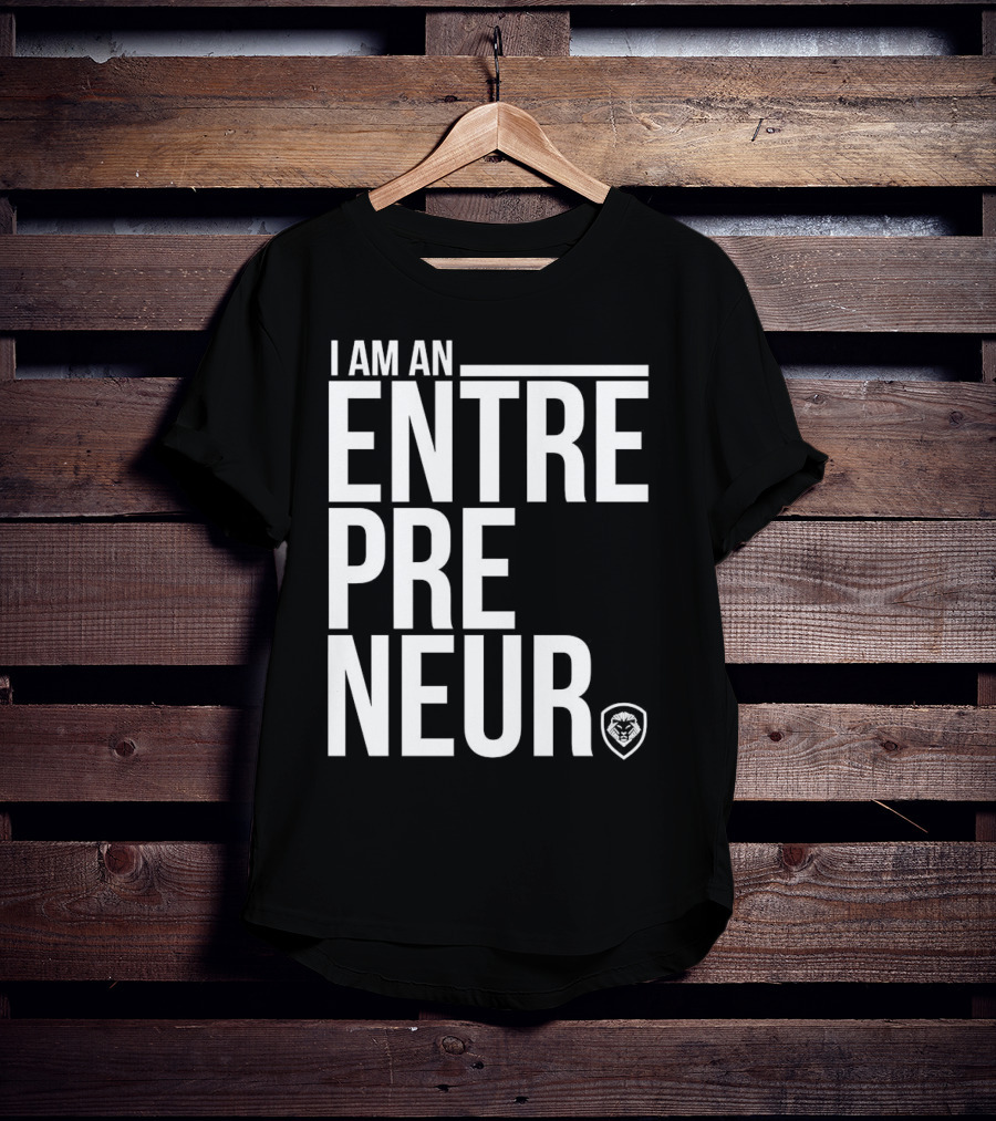 I Am An Entrepreneur Lion Shield Badge T-Shirt