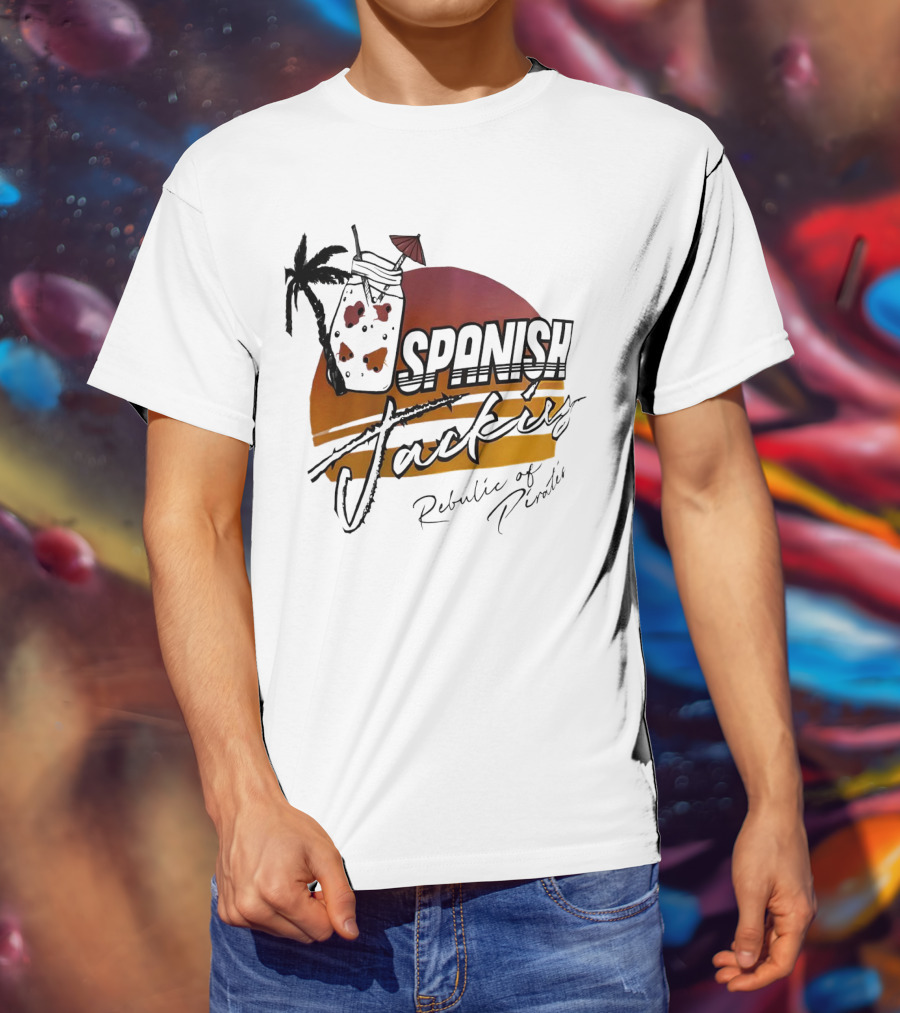 Spanish Jacking Republic Of Pirates Sunset Palm Tropical Drink T-Shirt