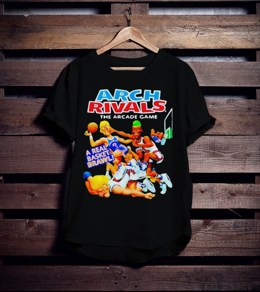Arch Rivals Arcade Game A Real Basket Brawl Action Scene T-Shirt