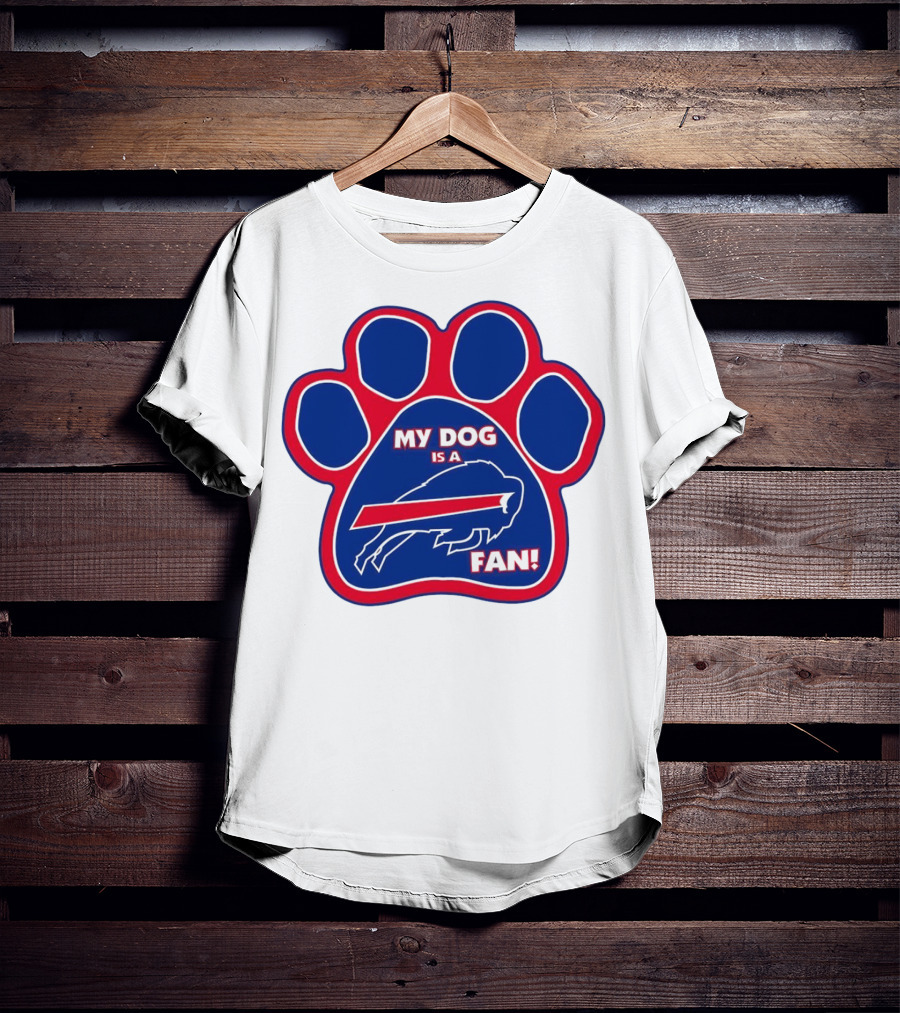 Buffalo Bills My Dog Is A Fan Paw Prints T-Shirt