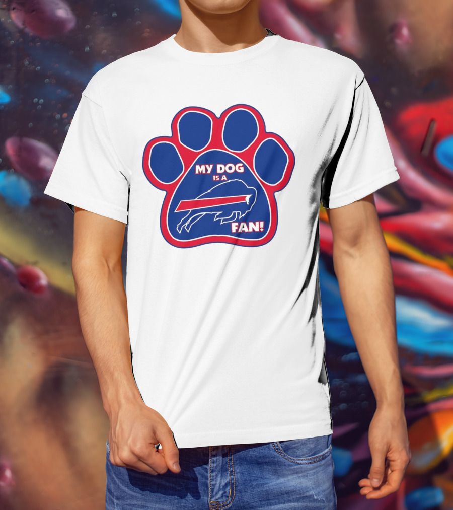 Buffalo Bills My Dog Is A Fan Paw Prints T-Shirt