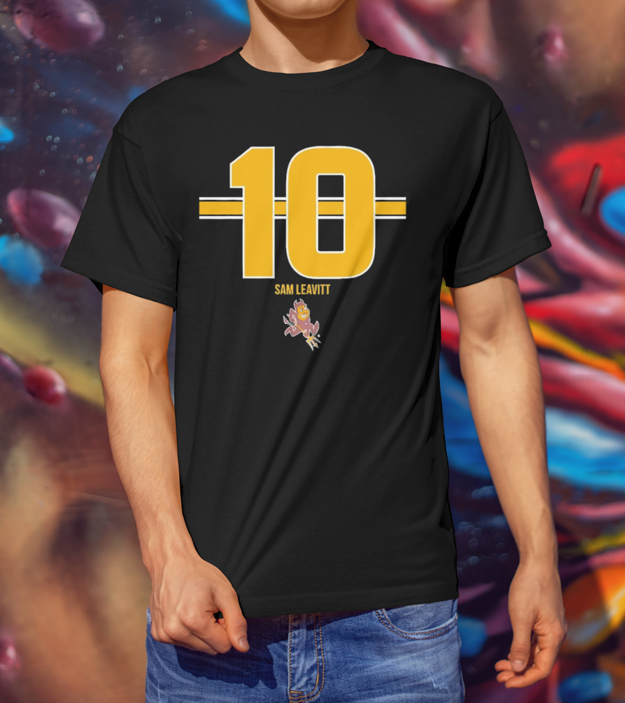 Sam Leavitt 10 Arizona State Sun Devils Football Player Iconic T-Shirt