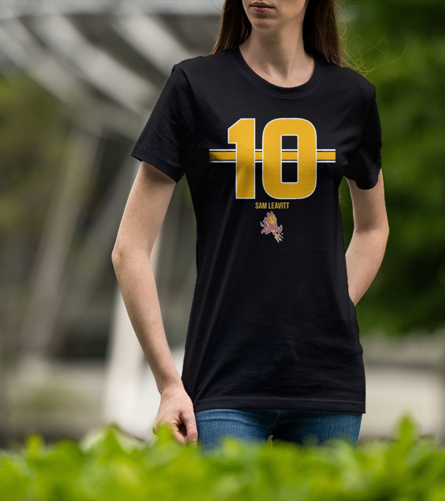 Sam Leavitt 10 Arizona State Sun Devils Football Player Iconic T-Shirt