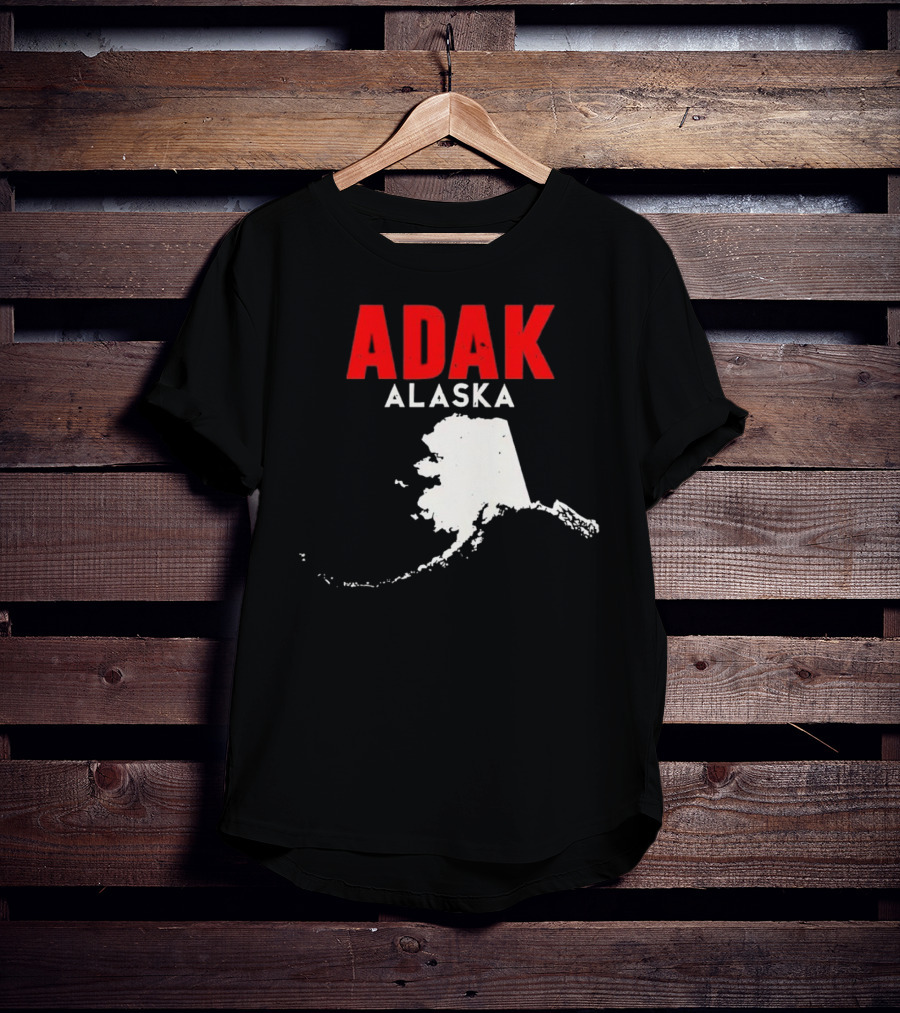 Adak Alaska State Map Travel USA Alaskan America T-Shirt