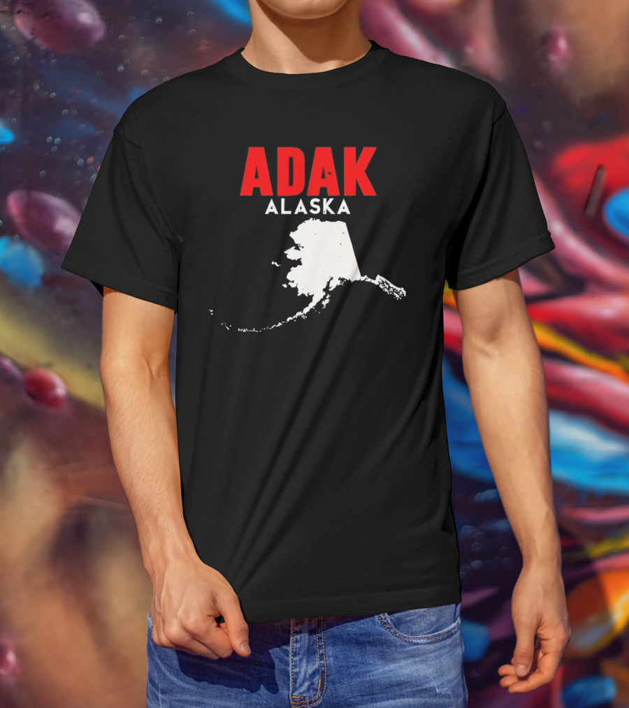 Adak Alaska State Map Travel USA Alaskan America T-Shirt