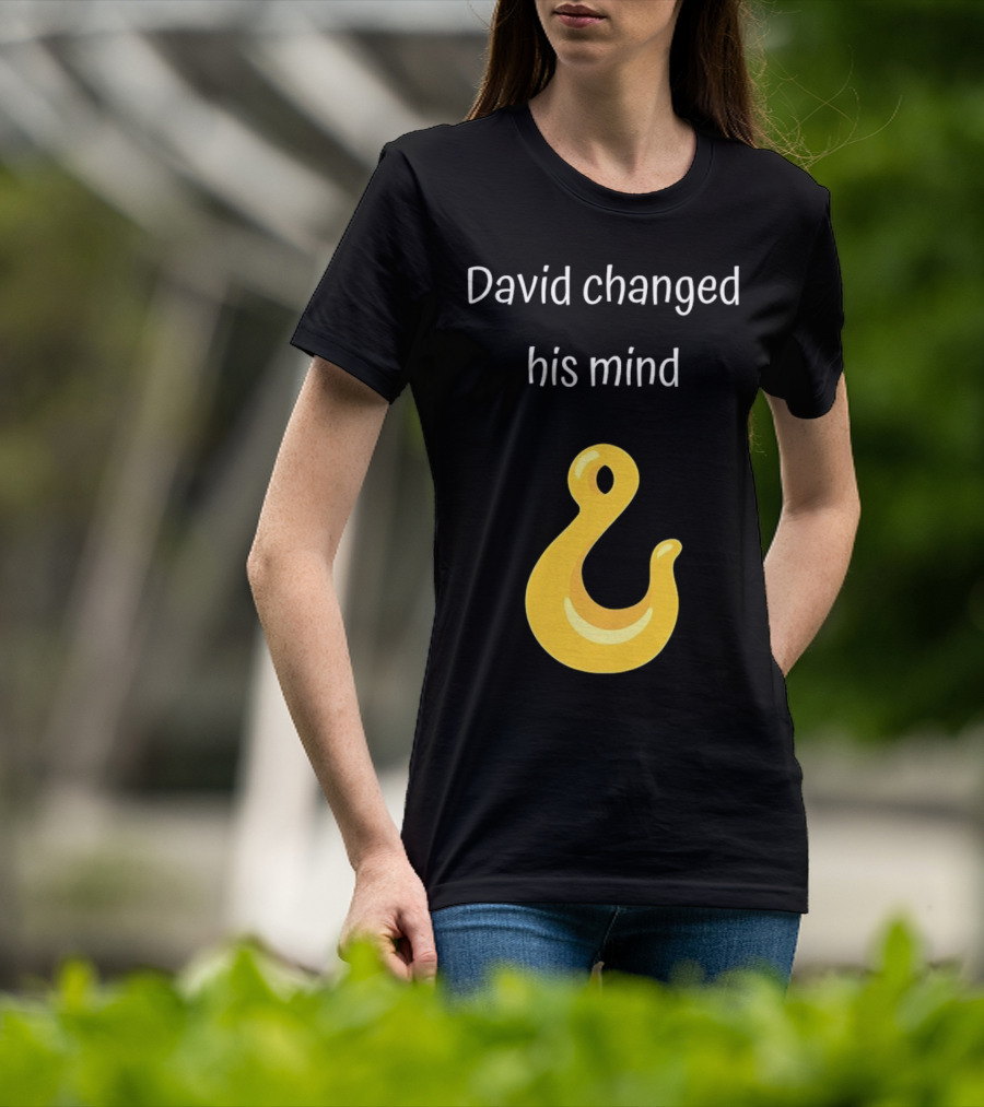 David Changed His Mind Hook Emoji Novelty Text T-Shirt