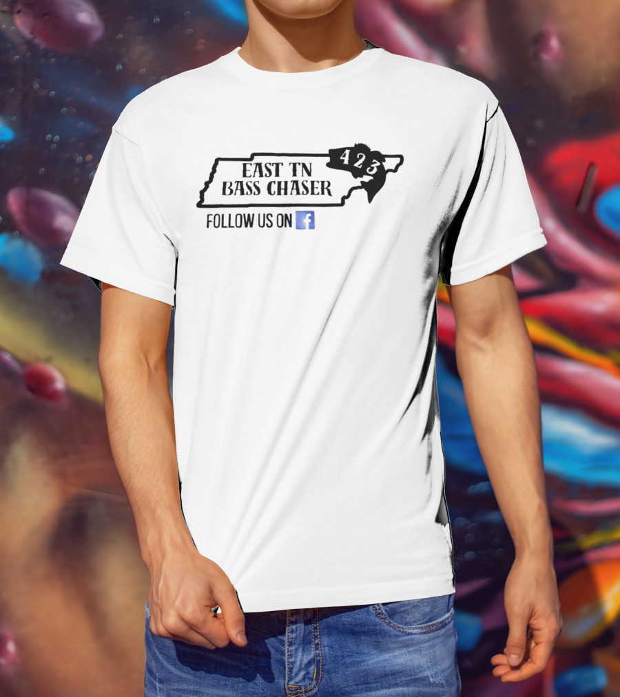 East TN Bass Chaser 423 Follow Us On Facebook T-Shirt